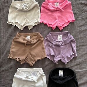 Set of Ribbed Knit Shorts in Various Colors